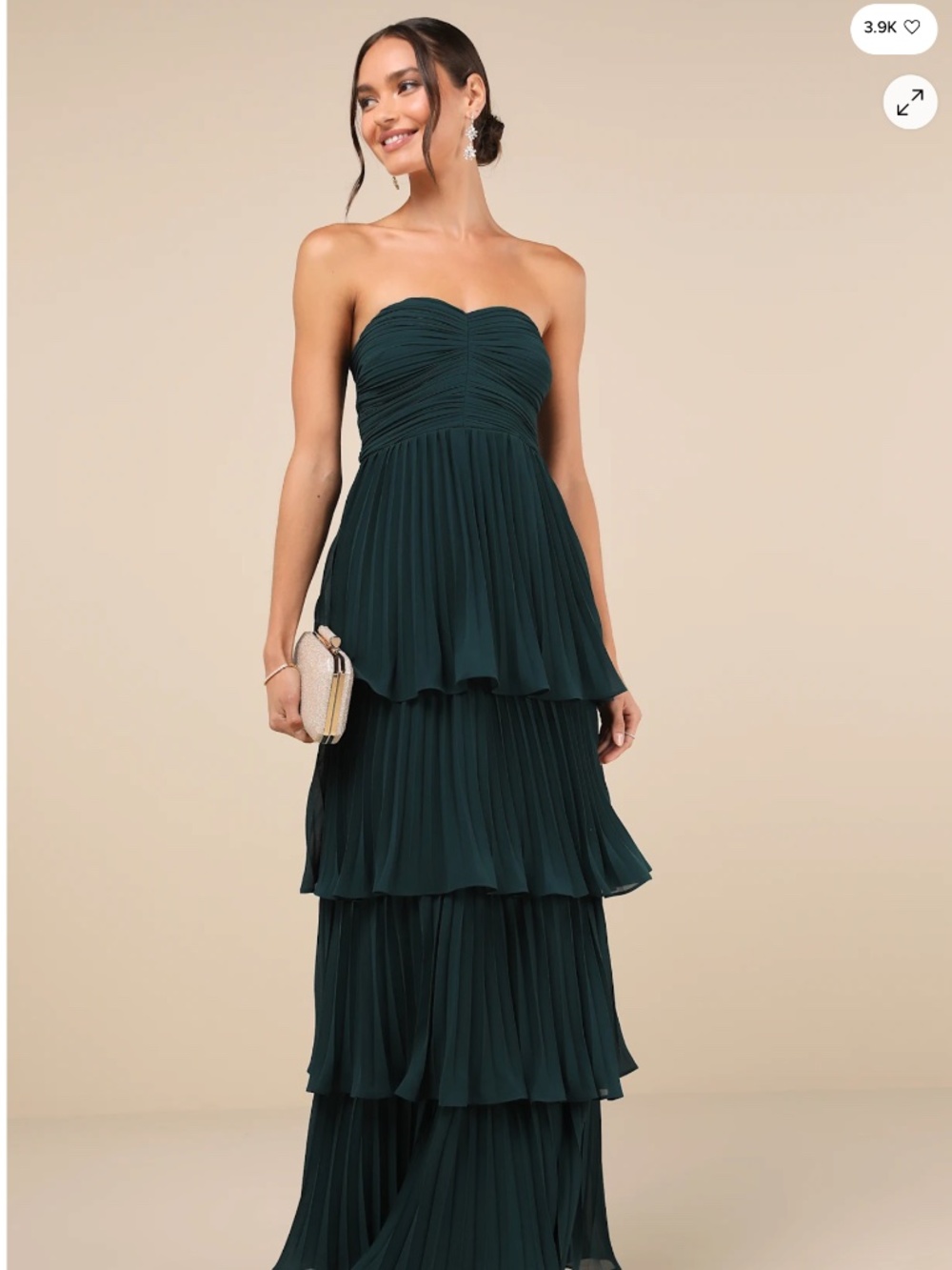 Seriously Sensational Emerald Strapless Tiered Maxi Dress